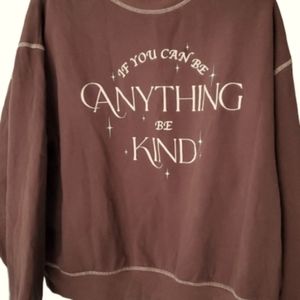 PacSun Womans Oversized Be Kind Brown Sweatshirt Size Small‎